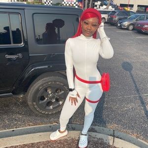 Red buckle Fanny pack